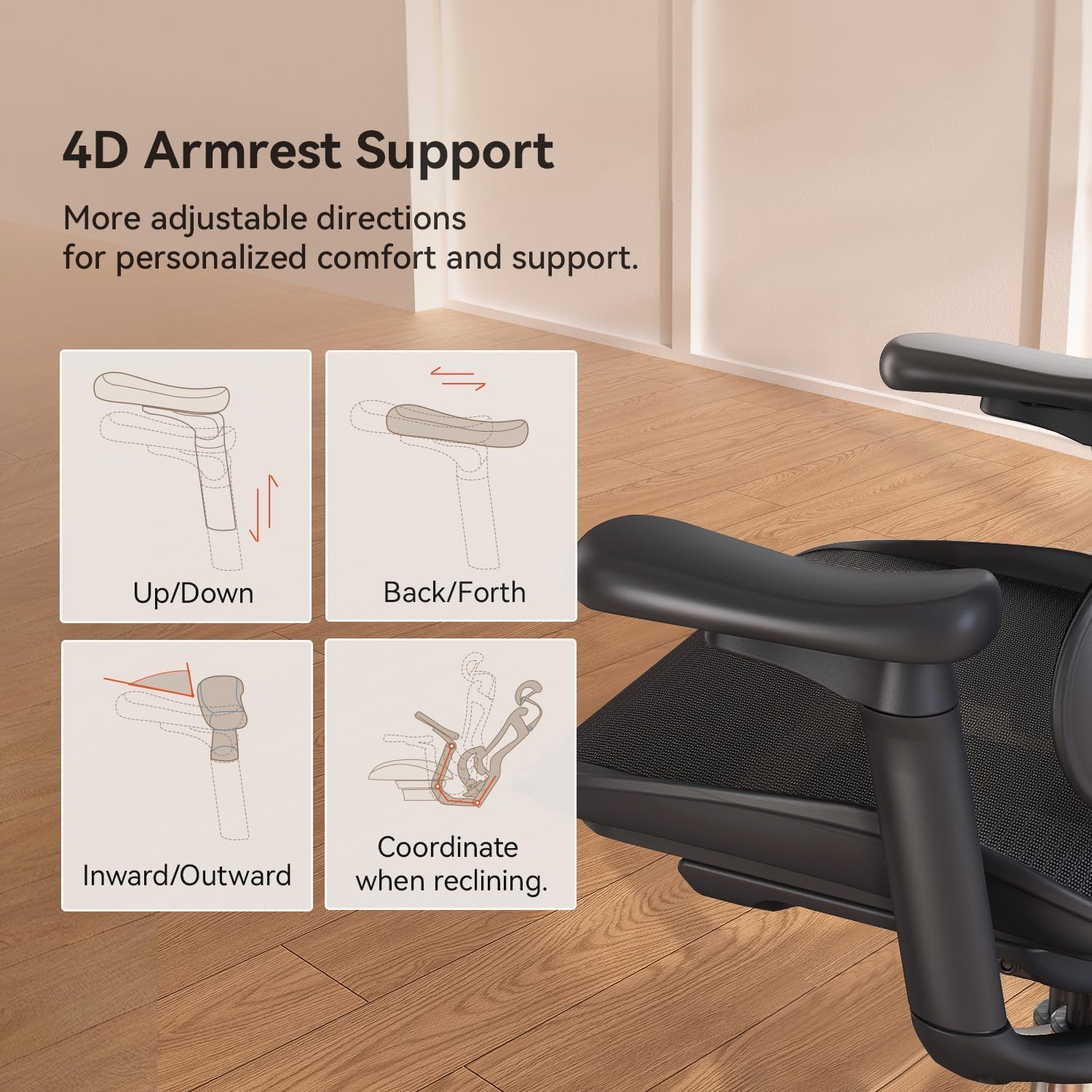 Garvee Silla de Oficina Ergonómica Grandeza y Robusta - Respaldo Alto de Malla Transpirable - Soporte Lumbar Dinámico - Reposabrazos 3D Ajustables - Asiento Giratorio con Reposapiés