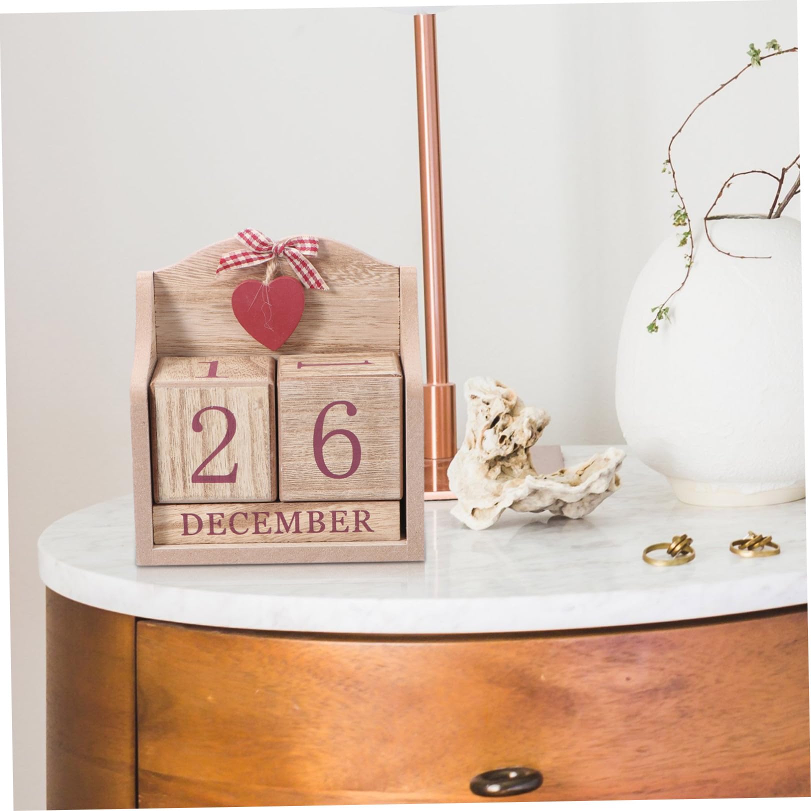 Calendario Perpetuo in Legno Retro da Scrivania Cambio Manuale