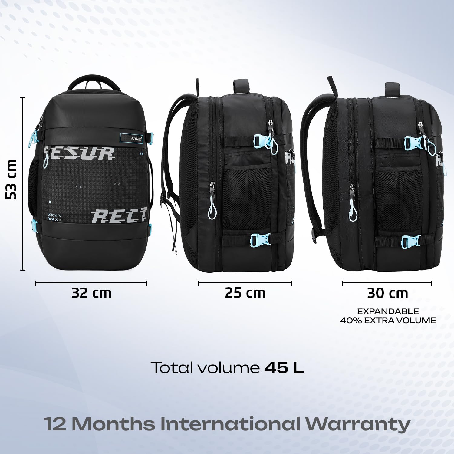 Safari Weekender 45L Expandable Overnighter Casual Hiking Travel Backpack Large size Laptop Bag for Man and Women with suitcase compartment, Ideal for Office Use, Work Trips, College, boys and girls — Amazon image 8