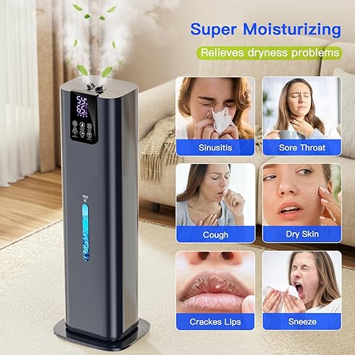 Miniatura 8 de Smart Humidifiers Large Room Bedroom Home, 2.11Gal(8L) Quiet Top Fill Cool Mist Humidifier, Smart App & Remote Control, 3 Speed Humidifier with 360