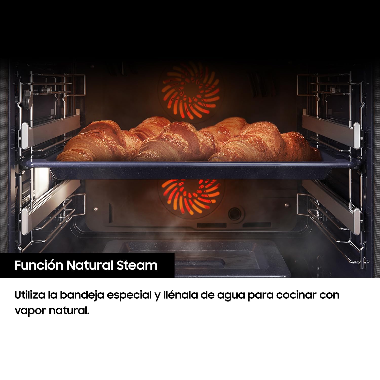 Samsung NV7B4450VAS/U1, Horno Pirolítico 76L, Multifunción, Dual Cook, Negro, Clasificación Energética A+ [Clase de eficiencia energética A+] | Dos cavidades independientes para cocinar dos platos a la vez, Función WiFi con SmartThings, Limpieza pirolític
