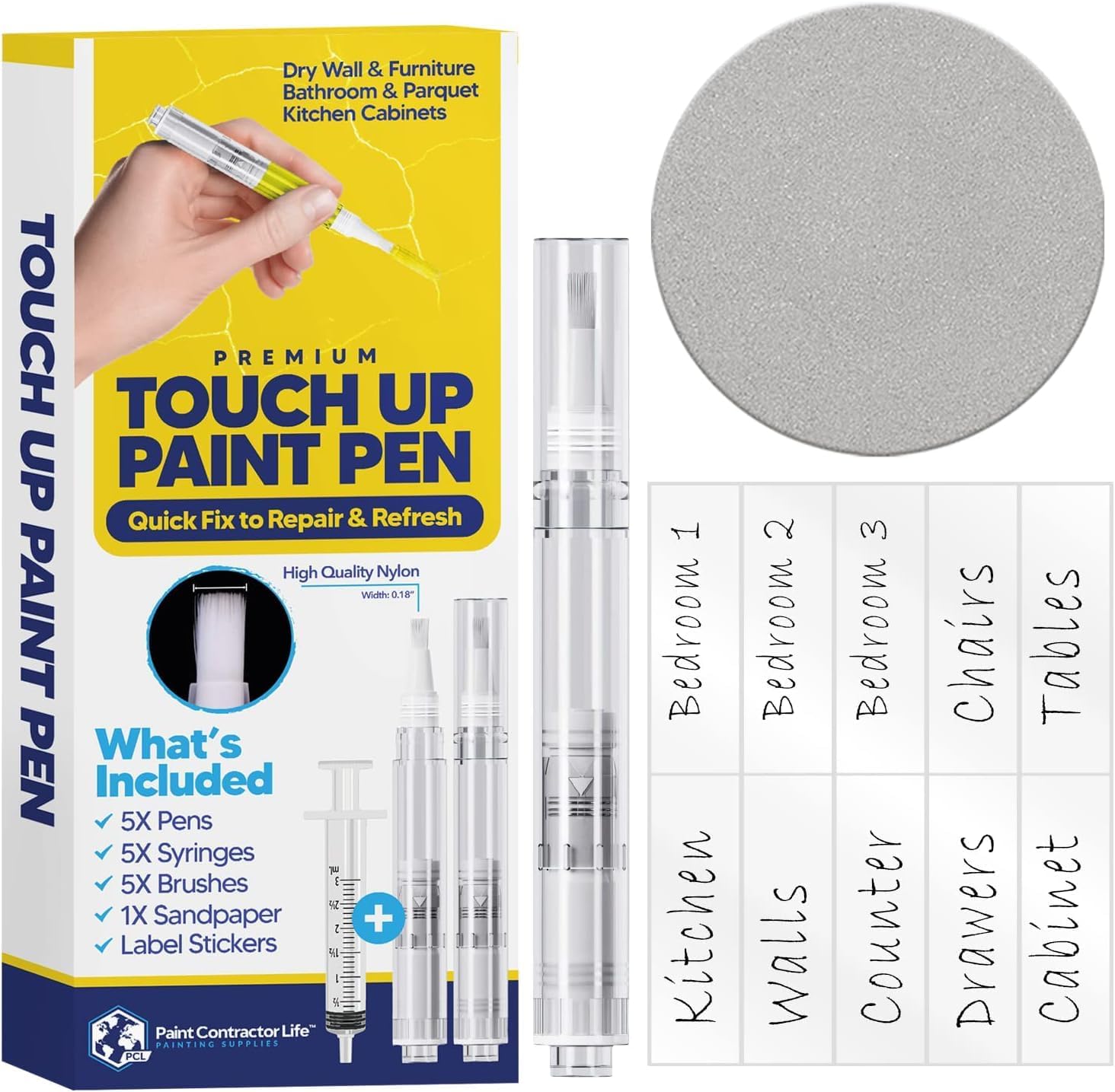 Touch Up Paint Pen for Walls (5 Pack) Furniture Repair Kit for Wood