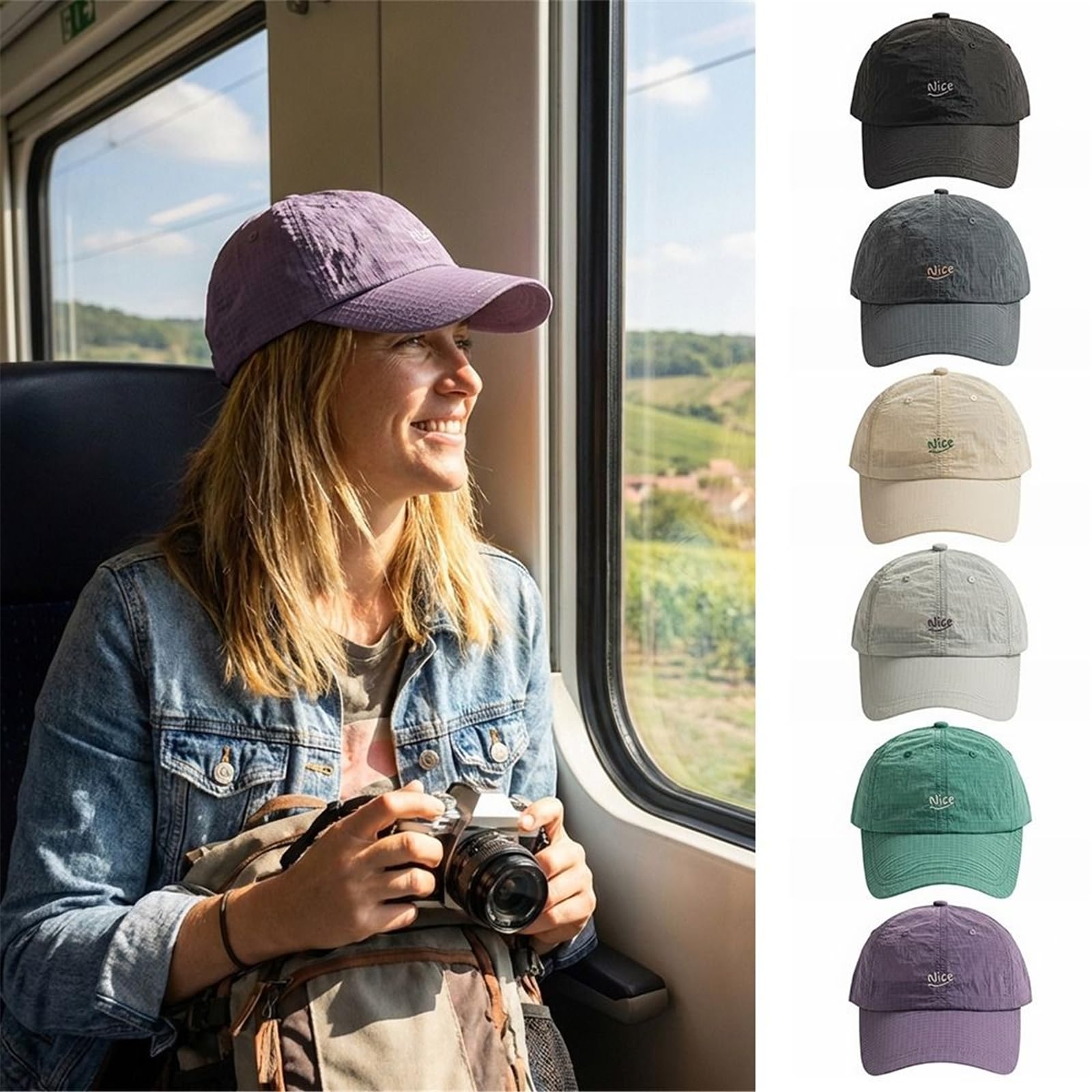 Casquette Homme De Soleil Fine À Carreaux pour Hommes Et Femmes, Baseball Respirante Séchage Rapide, Réglable avec Lettres Brodées, Sport Course Pied