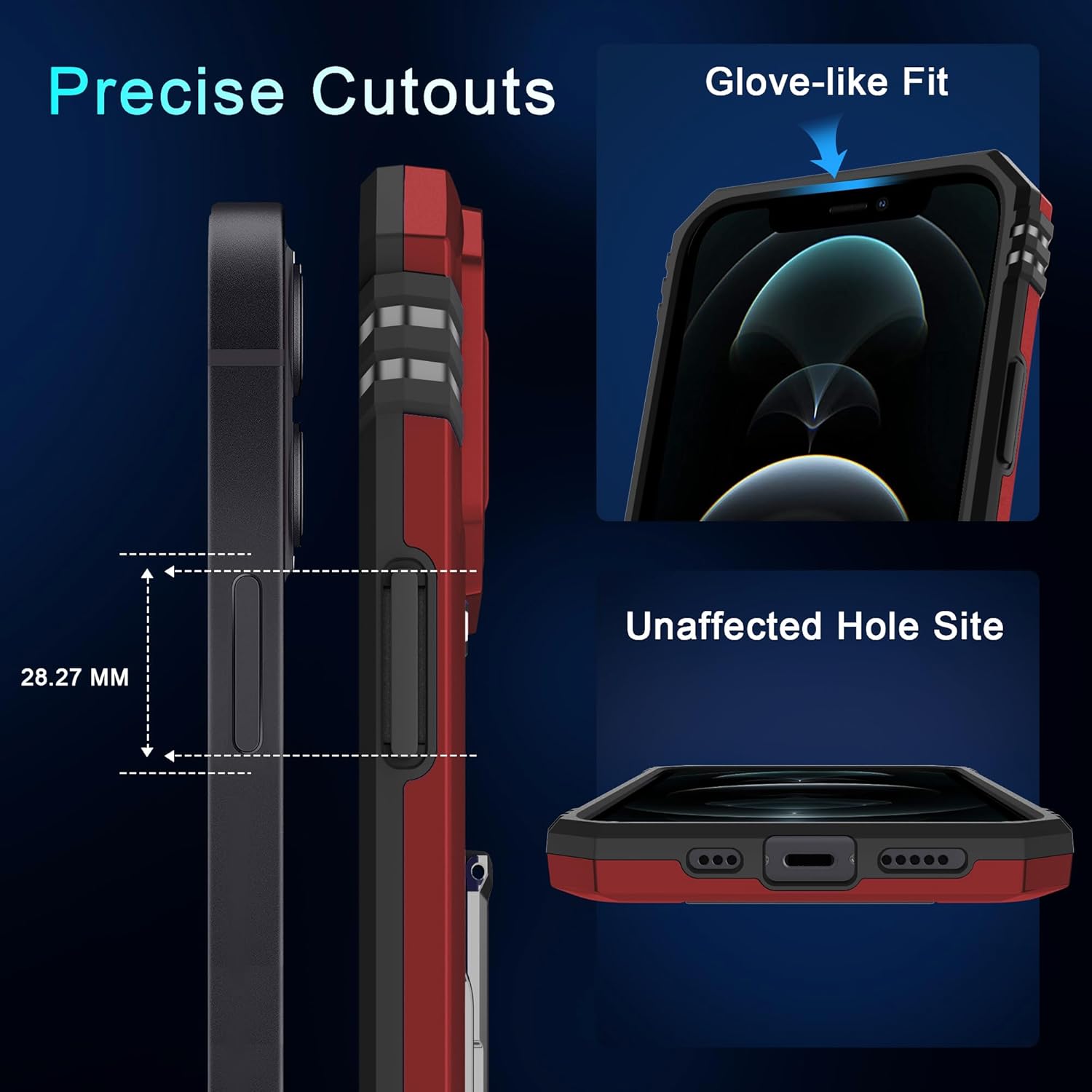 DEERLAMN Case for iPhone 13 Pro Max with Slide Camera Cover+Screen Protector(1 Pack),Rotated Ring Kickstand Military Grade Shockproof Protective Cover 6.7 Inch-Red - Image 6