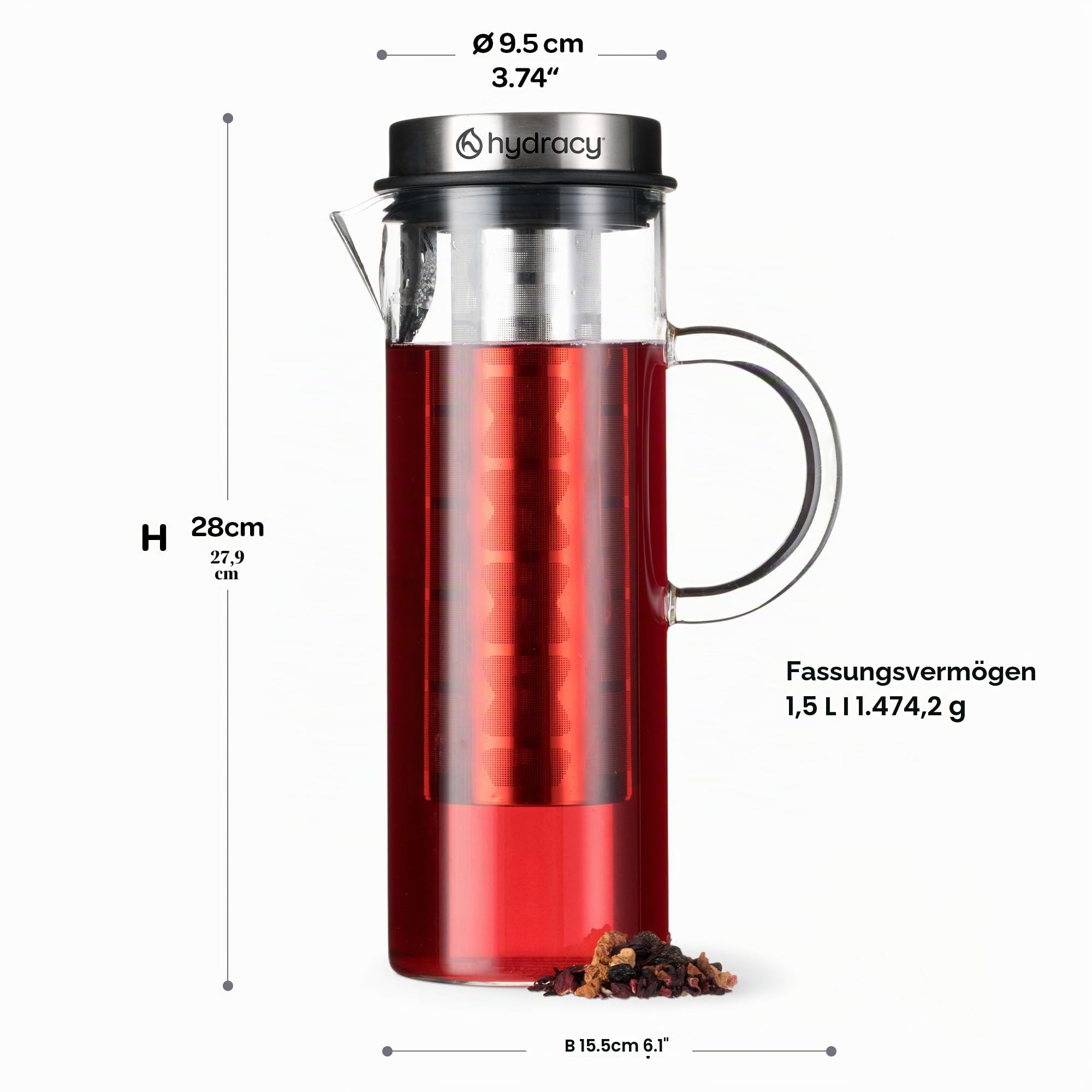 Cold Brew Kaffee Kalt Zubereiter,Glas Karaffe für Eiskaffee & Eistee 1,5L