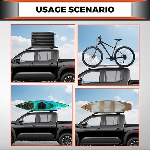 Miniatura 5 de ECOTRIC Portaequipajes de aluminio ajustable para portaequipajes de 4 puertas Nissan Frontier 2005-2022