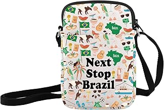 JXGZSO Brazil Symbols Gift Next Stop Brazil Crossbody Bag Brazil Trip Handbag Brazil Lover Gift South America Travel Gift