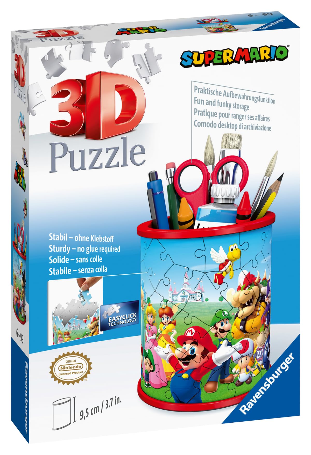 Ravensburger Puzzle 3D 11255 Ravensburger Przybornik Super Mario 54 Elementy Puzzle 3D (11255) Dla Dzieci I Dorosłych. Technologia Easy Click - Każdy Element Pasuje Idealnie