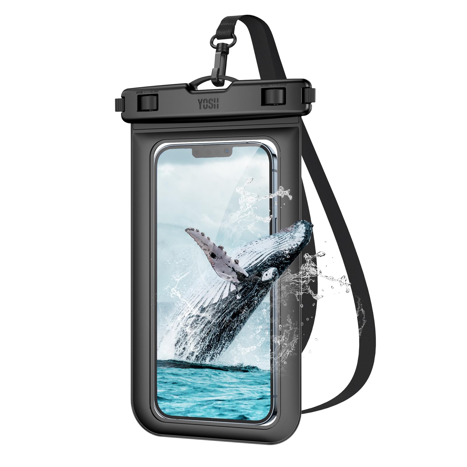 YOSH IPX8 Waterproof Phone Pouch with Lanyard, Waterproof Phone Case for Swimming Underwater iPhone Case for Snorkeling Boating for iPhone 17 16 15 Pro Max Samsung S25 S24 S23 Ultra up to 7.0"