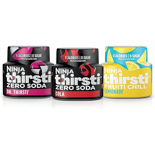 Ninja Thirsti™ Dirty Soda x Jen Affleck Flavor Variety Pack, ZERO SODA, Classic Soda Flavors, Sparkling or Still, Zero Calories, Zero Sugar, Makes 17, 12oz drinks, 3 Pack, WCFJENN