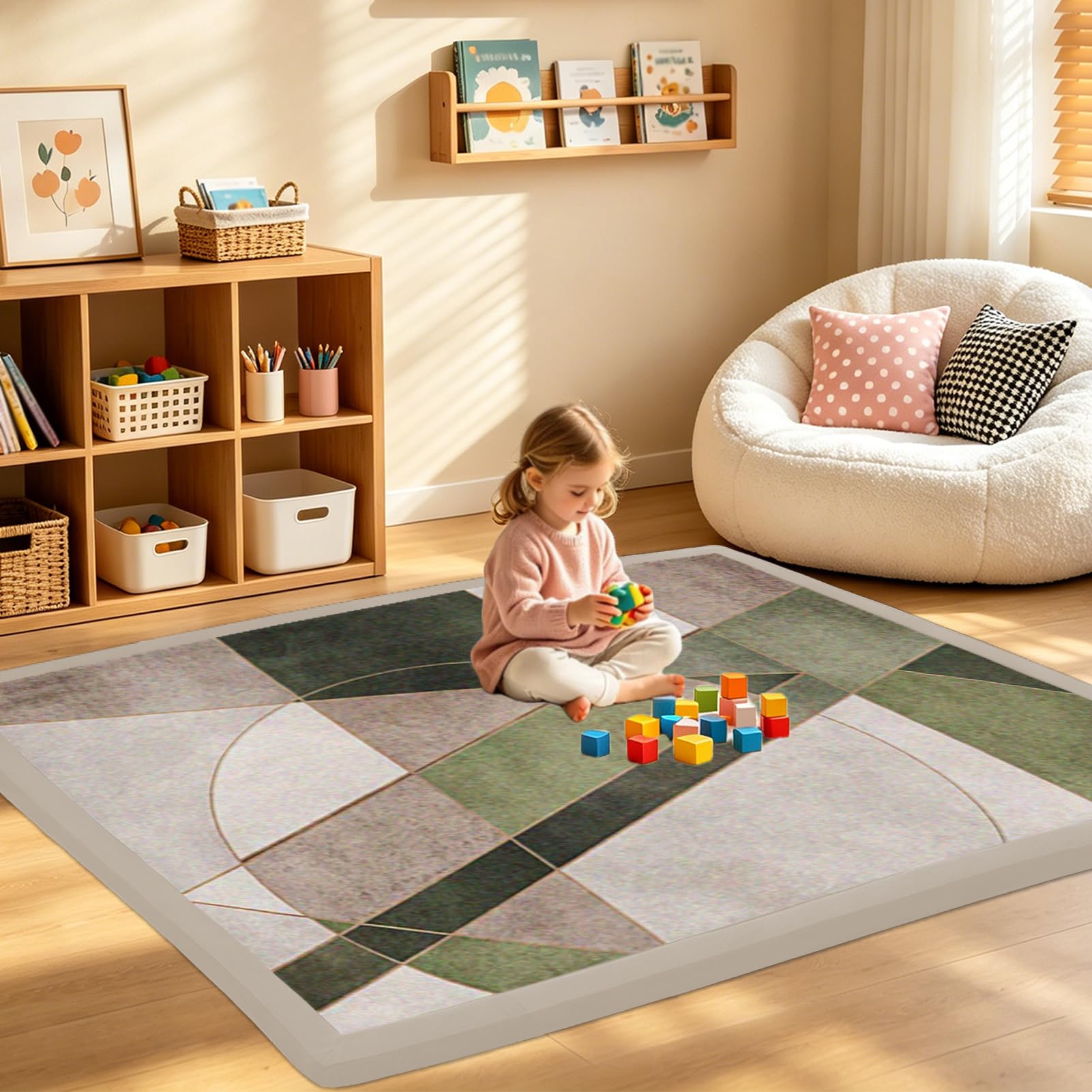 RZUMXOPY Baby Large Play Mat Non Slip Childrens Rug 100 x 180 cm Thick Kids Rugs for Crawling Soft Play Tummy Time