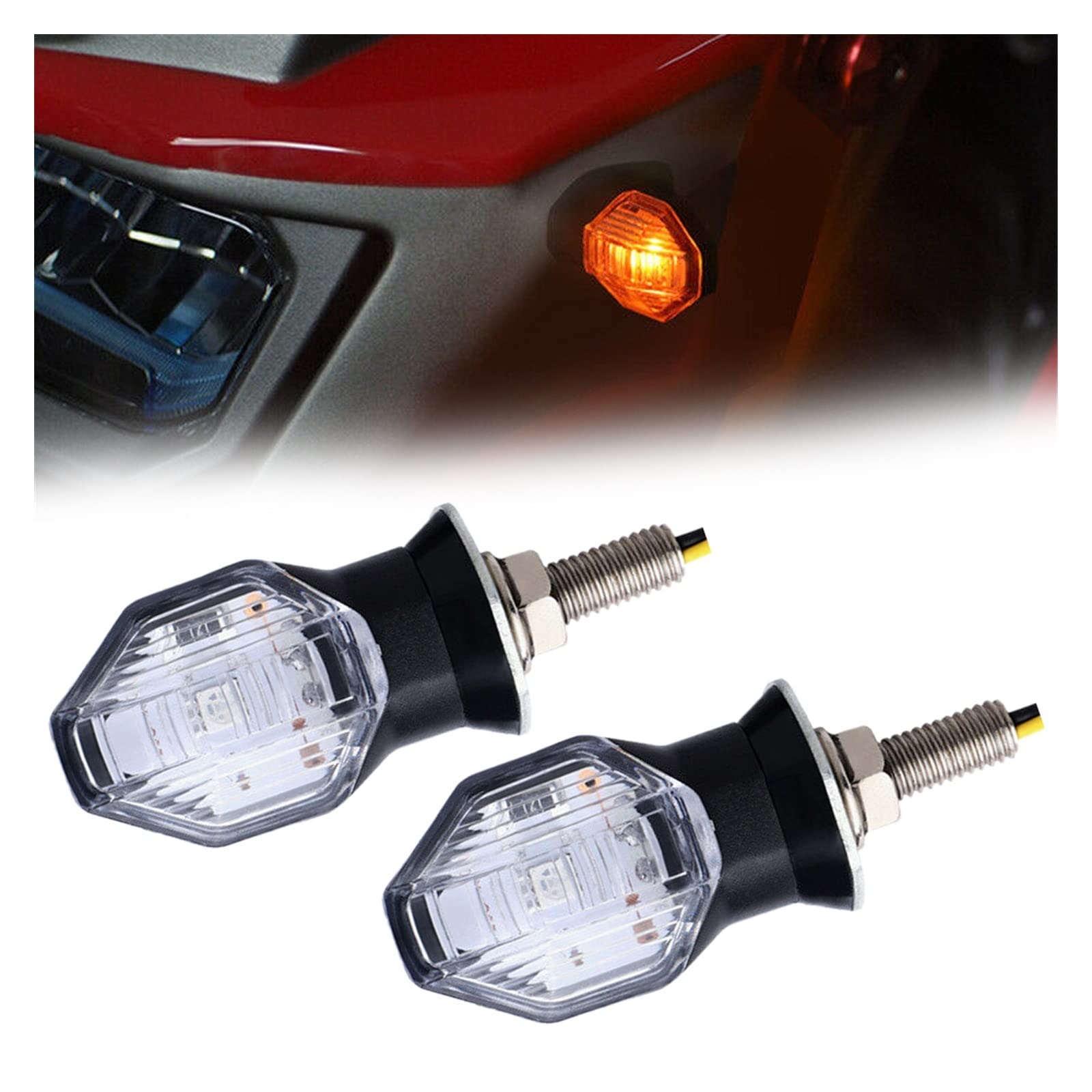 Oświetlenie tablicy rejestracyjnej 1 Para Przedniego Lewego Prawego Kierunkowskaz LED Migacz Bursztynowy Do Motor Terenowy 12V Motocykl