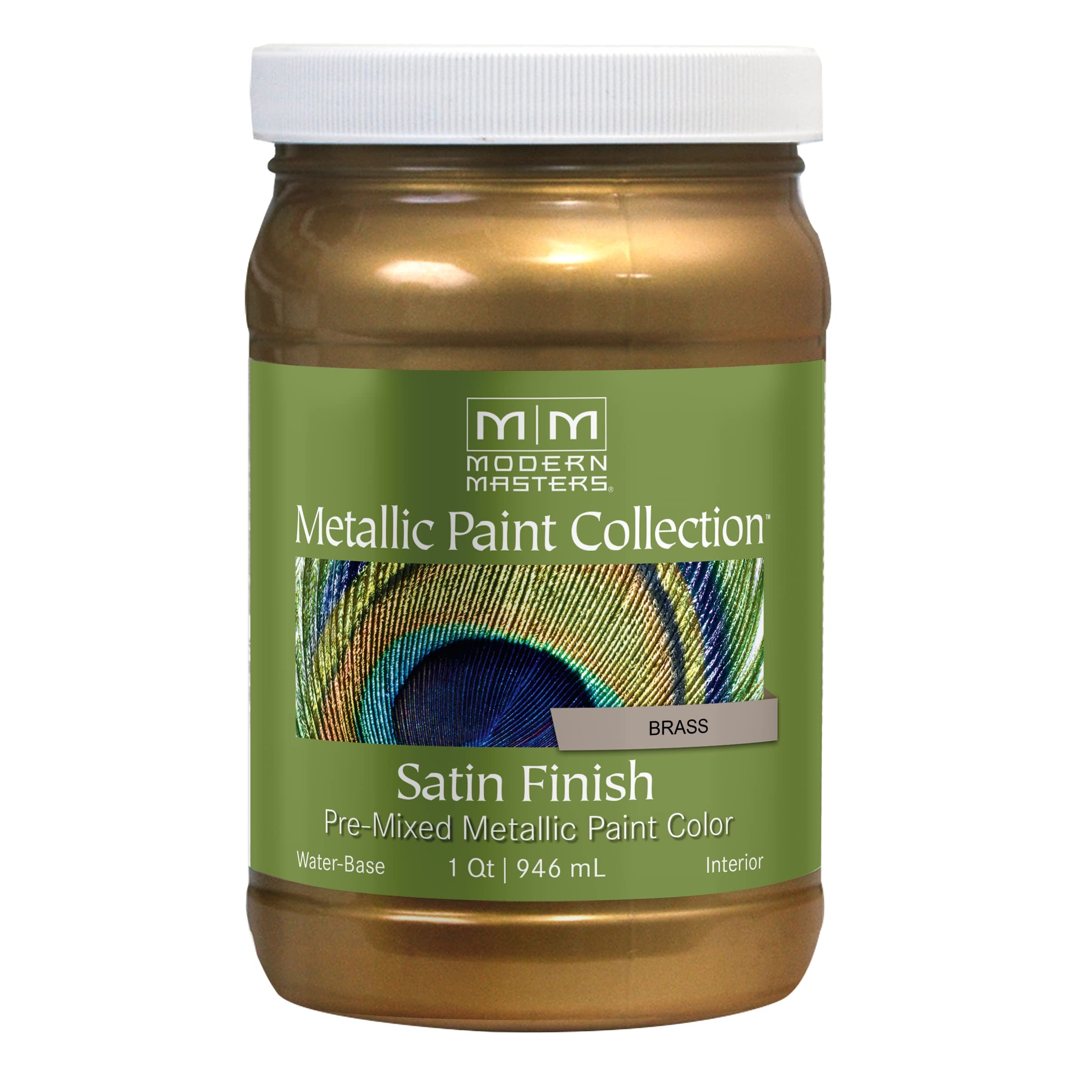 qt Modern Masters ME289 Brass Metallic Paint Collection, Satin Water-Based Decorative Metallic Paint