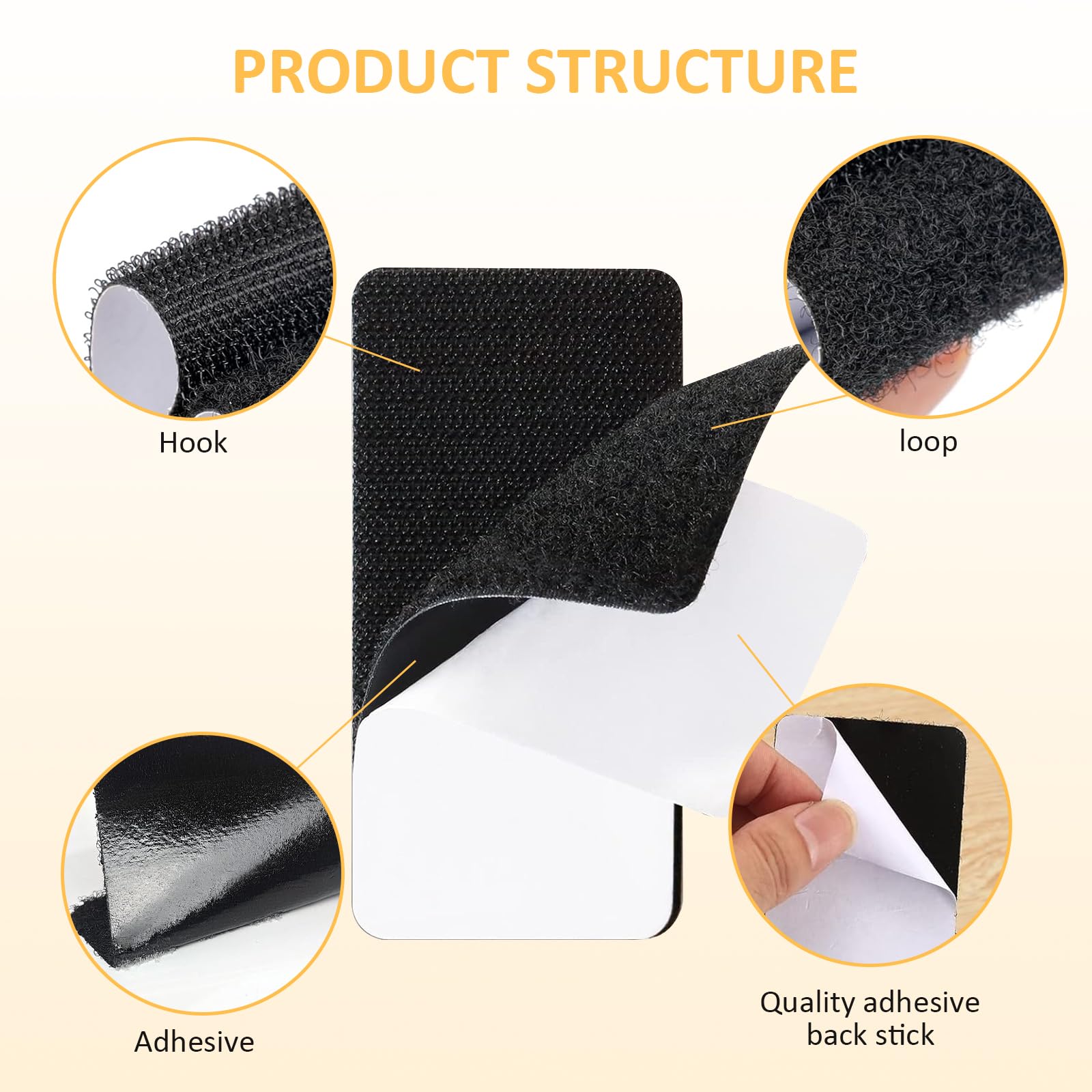 VELCRO Brand Heavy Duty Stick On Tape Cut-to-Length Industrial Extra Strong Double Sided Hook & Loop Self Adhesive Tape Perfect For Room Decor & Home, Office, Garage Use Black 50mm X 1m - View #7