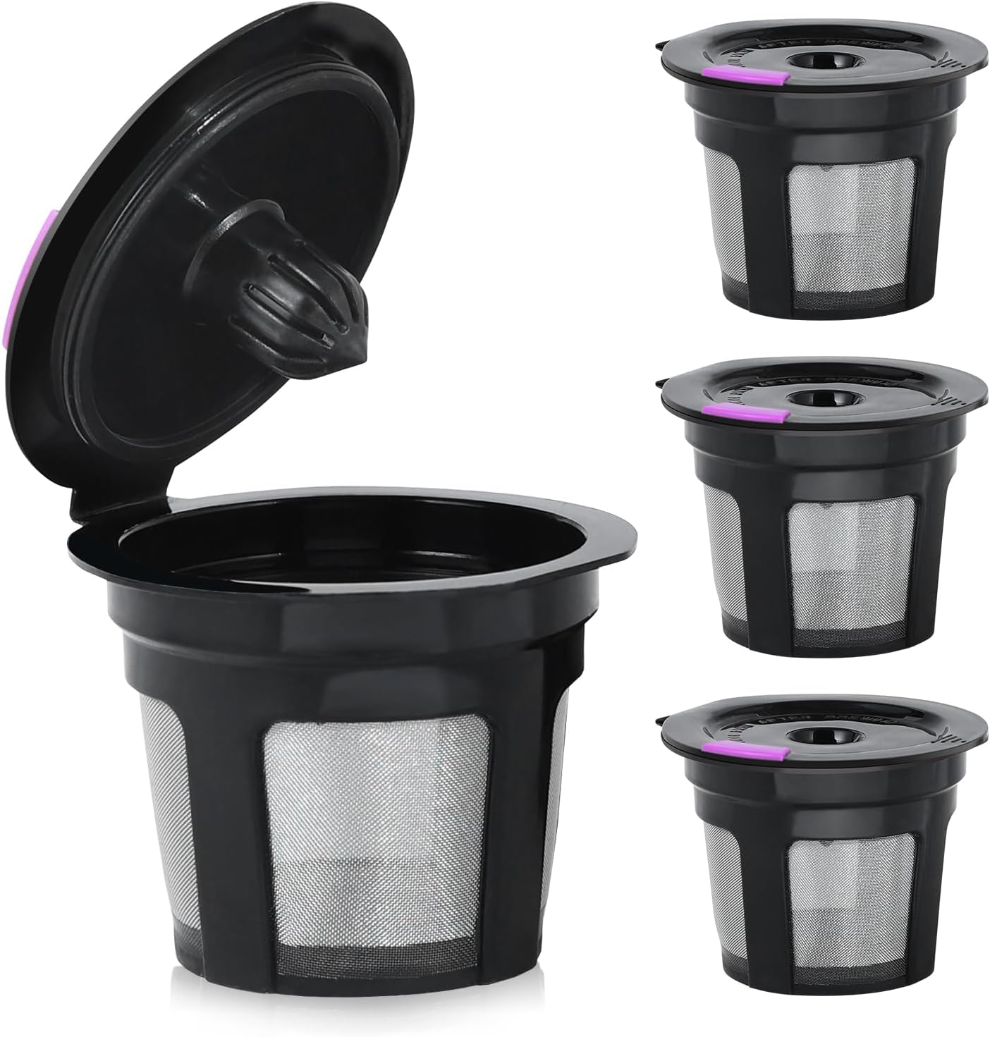 Upgrade 4 Pack K Cup Reusable Pods for Ninja Dual Brew