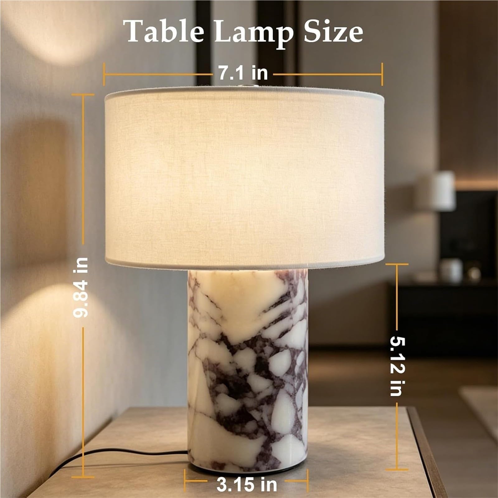 Lampada Tavolo Moderna Con Controllo Touch, Lampada In Marmo, Ricaricabile