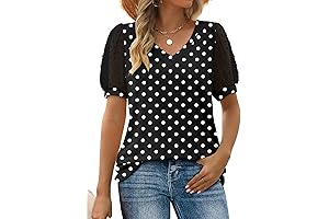 Womens Summer Tops with Polka Dots Design