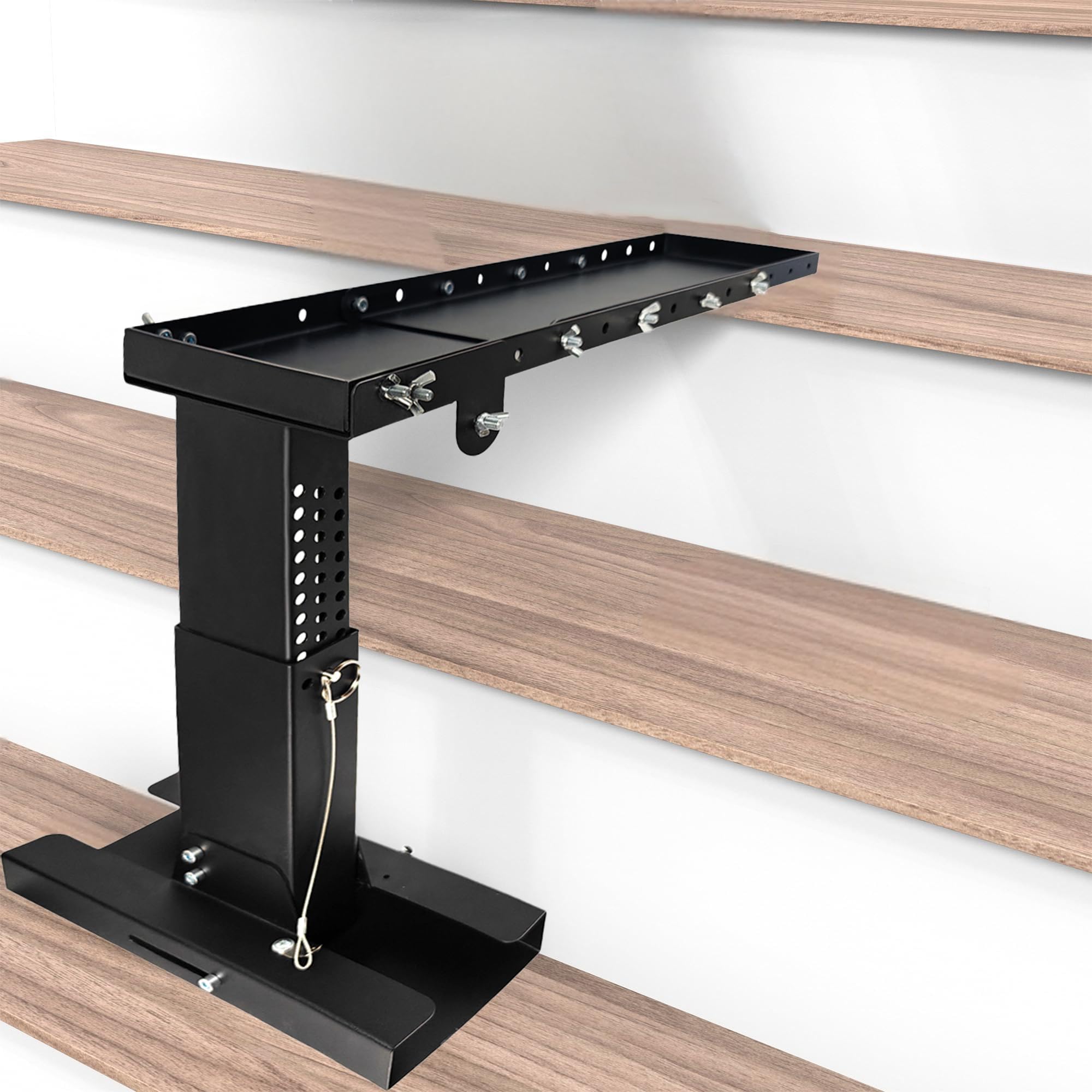 heavy-duty ladder extender pro, high strength ladder stabilizer for stairs, support 20.5" -27.6"horizontal and 10.2" -17.7" vertical height adjustment, non-slip foldable ladders extension black