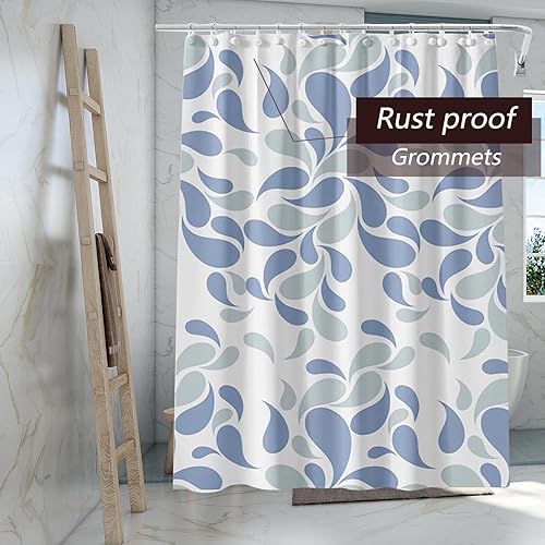 Miniatura 10 de TIKABC Forro de cortina de ducha azul oscuro, forro de ducha de PEVA 4G, cortinas de ducha impermeables de plástico, 72 x 72 pulgadas con agujeros