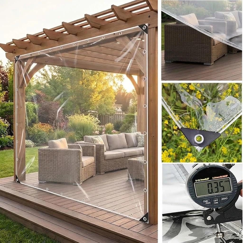 Lonas de Exterior y Tela Impermeable Exterior Transparente Tarp(2.5 * 3M)