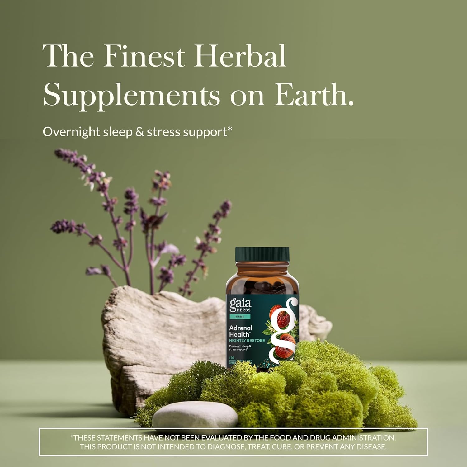 713xyO2FOhL._AC_SL1500_ Gaia Herbs Adrenal Health Nightly Restore - Herbal Supplement with Ashwagandha, Magnolia Bark, Cordyceps, Lemon Balm & More* - 60 Vegan Liquid Phyto-Caps (30 Servings)