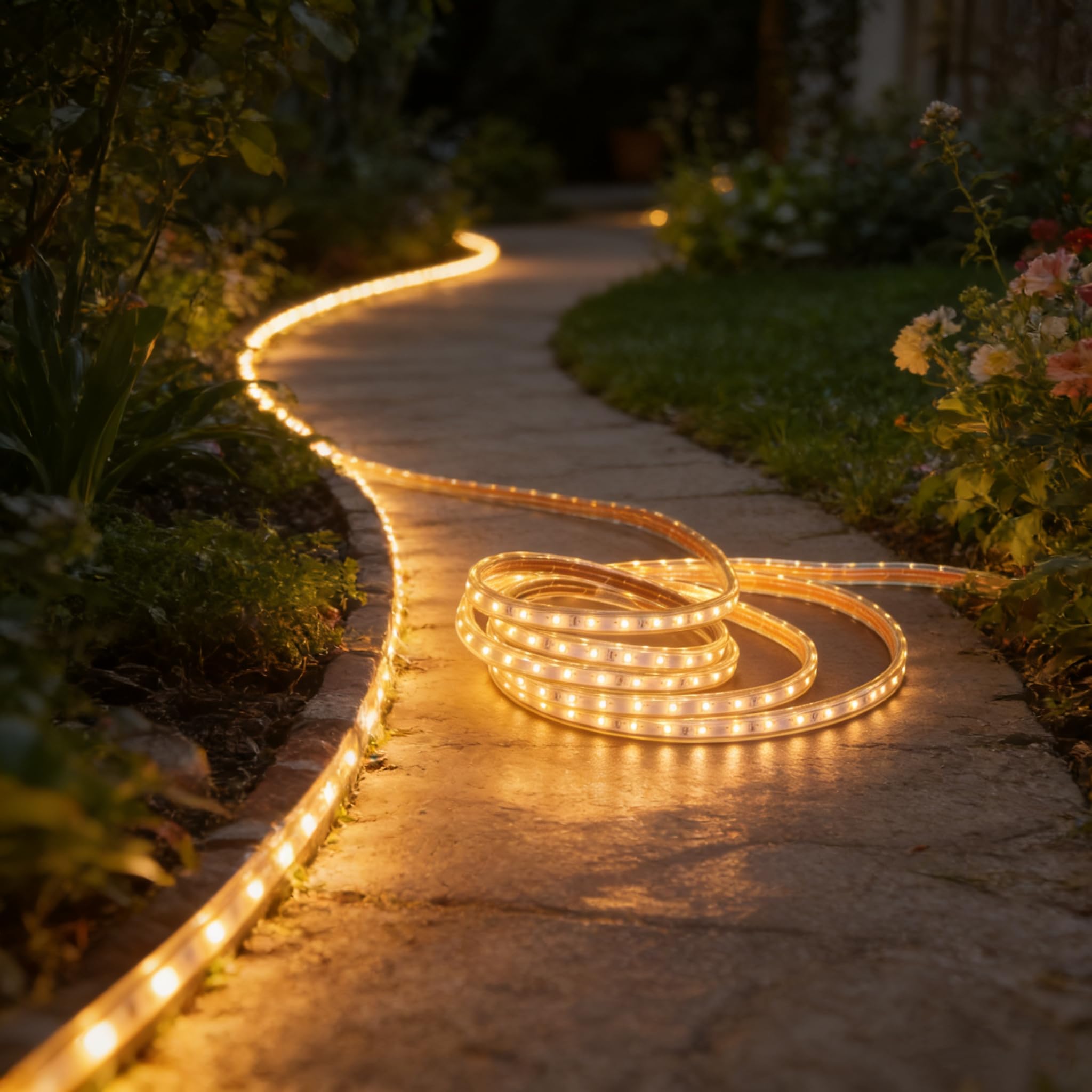 10-100m LED-Strip für Außenbereich, 2700K Warmweiß, IP54, Dimmbar, 60 LEDs/m, 5W/m (10 meter)