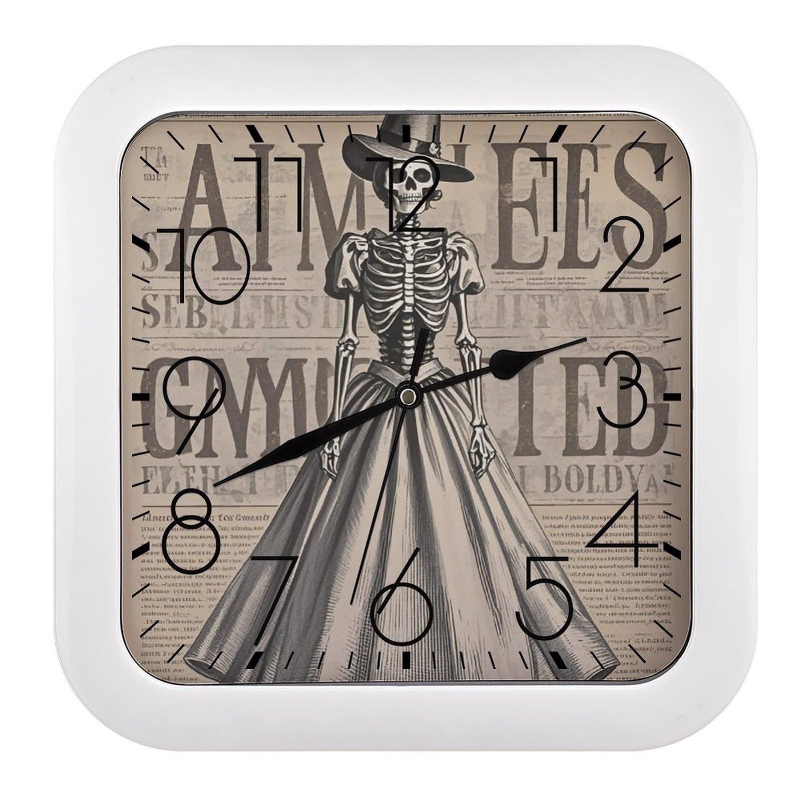 LZQPOEAS Elegant Skeleton Wall Clock Fashionable Versatile Silent Wall Clock Simple Elegant Non Ticking Analog Clocks Easy to Install Square Modern Clocks for Home Decoration