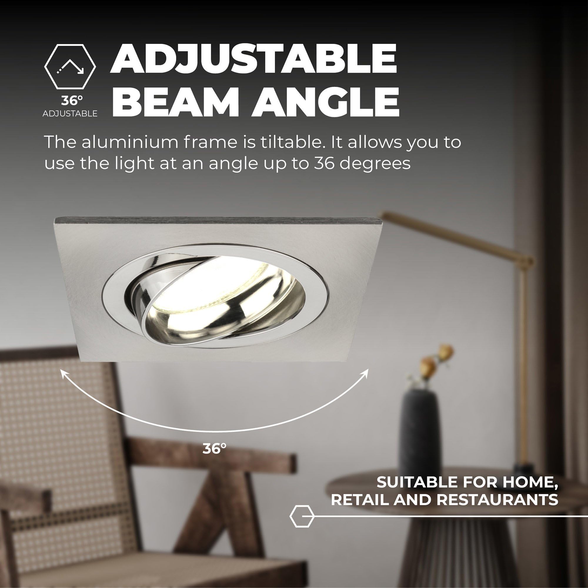 Ledvion 6 piezas downlight LED 3W regulable blanco neutro