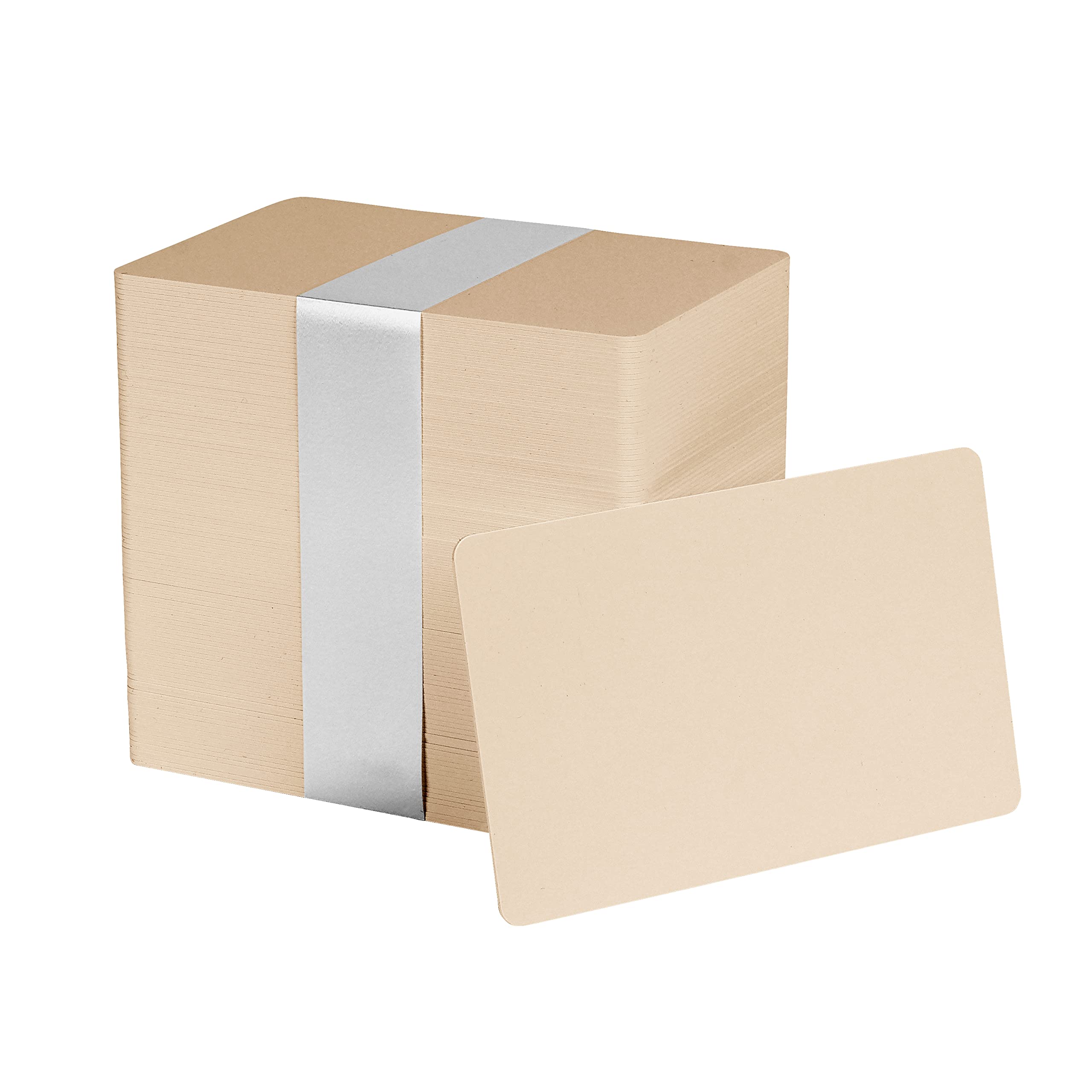 Pack of 100 Tan CR80 PVC Cards | 30 mil by easyIDea