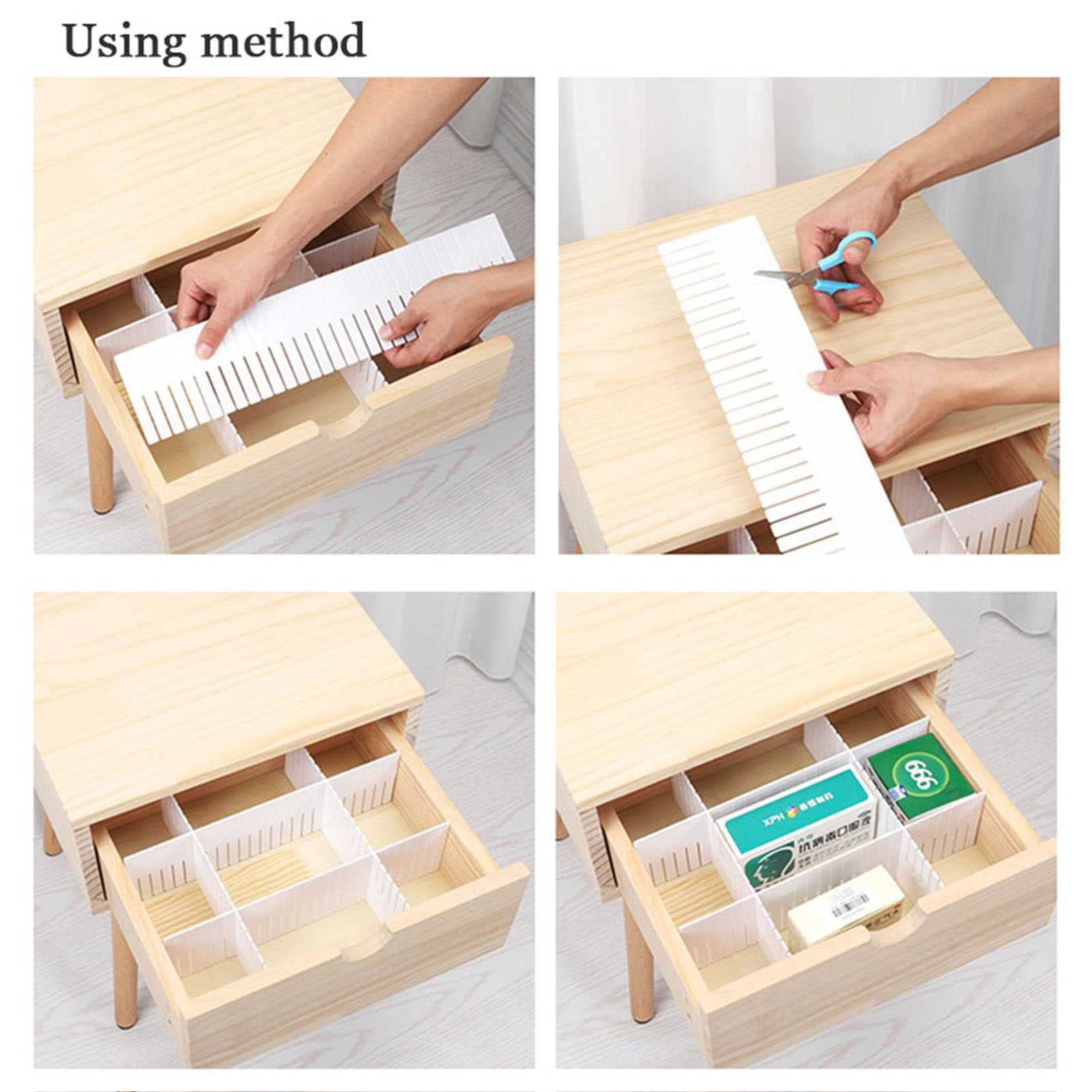 30 Paquete de plástico plástico plástico Dibujospedores de cajones 47 cm, Organizador de Almacenamiento de espesos, for Ropa Interior Ropa Bufandas Corbatas Calcetines, Puede ser Ajustable