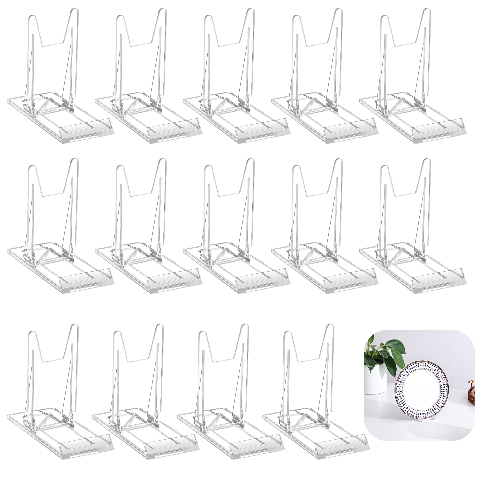 Photo 1 of 14 Pack Acrylic Book Display Stand - Adjustable Clear Easel Holder Display Collector Stand for Comic Books, CD DVD, Plates, Magazines, Postcard, Artworks, Collectibles & Home Office Decor