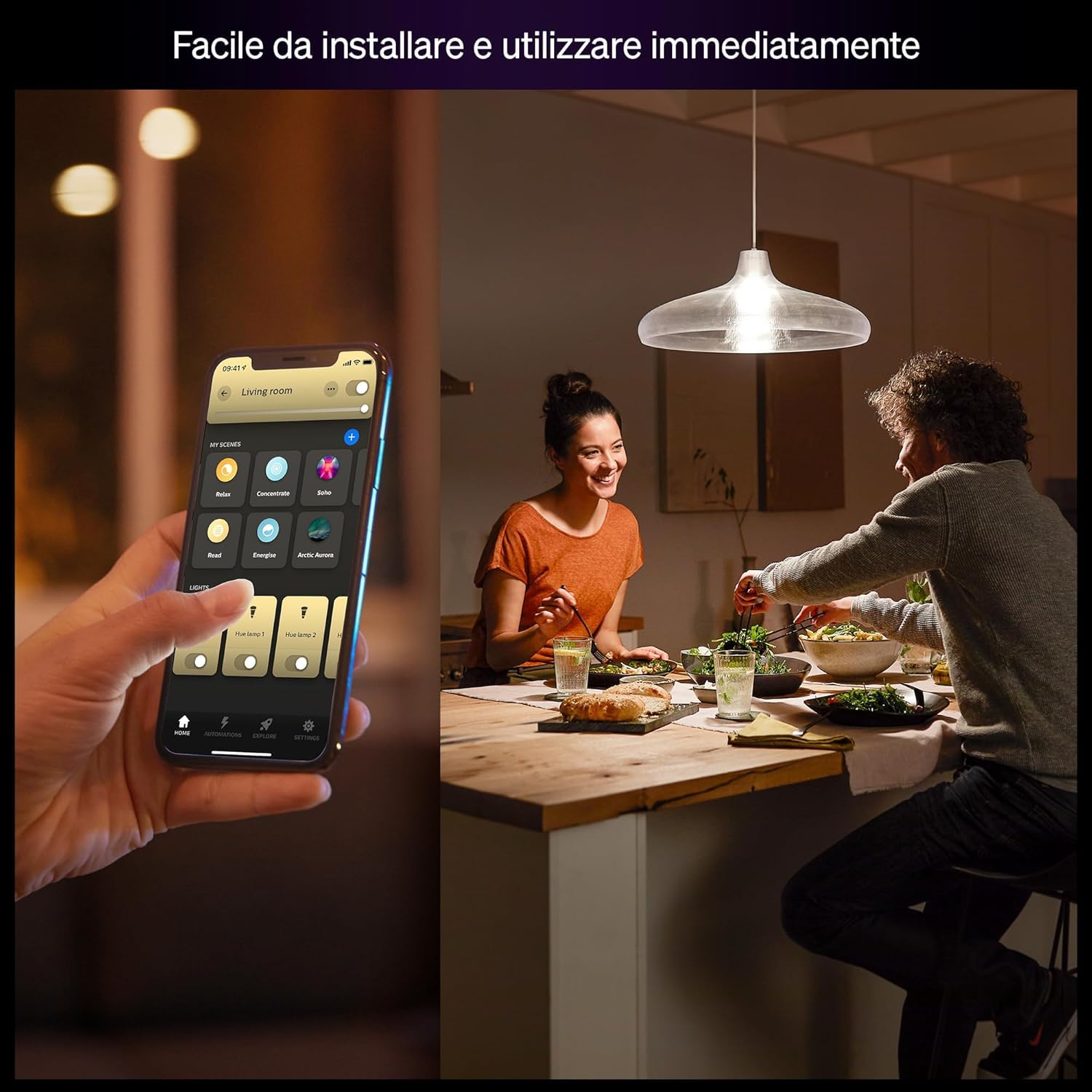 Philips Hue LED A60, Lampadine smart E27, Confezione da 2