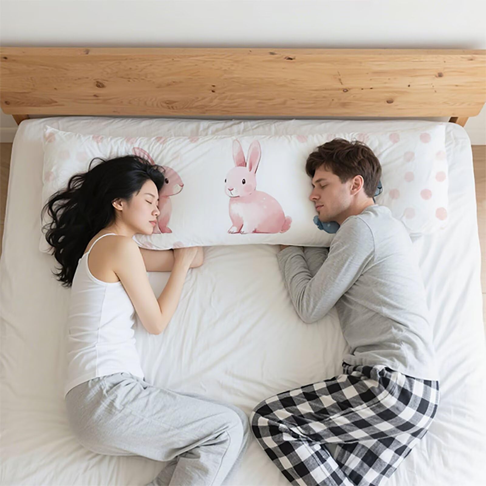 Seitenschläferkissen Rosa Seitenschläferkissen Bezug 60x180cm, Tier Pillow Case Samt Langes Schwangerschaftskissen Unsichtbarem Reißverschluss Leicht zu Reinigen Verbessern Sie Schlafqualität C0C277