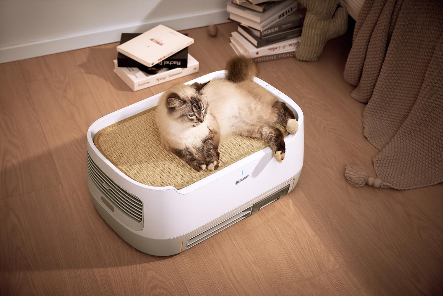 Cat resting on Blueair PetAir Pro P3i Summer Weave Accessory