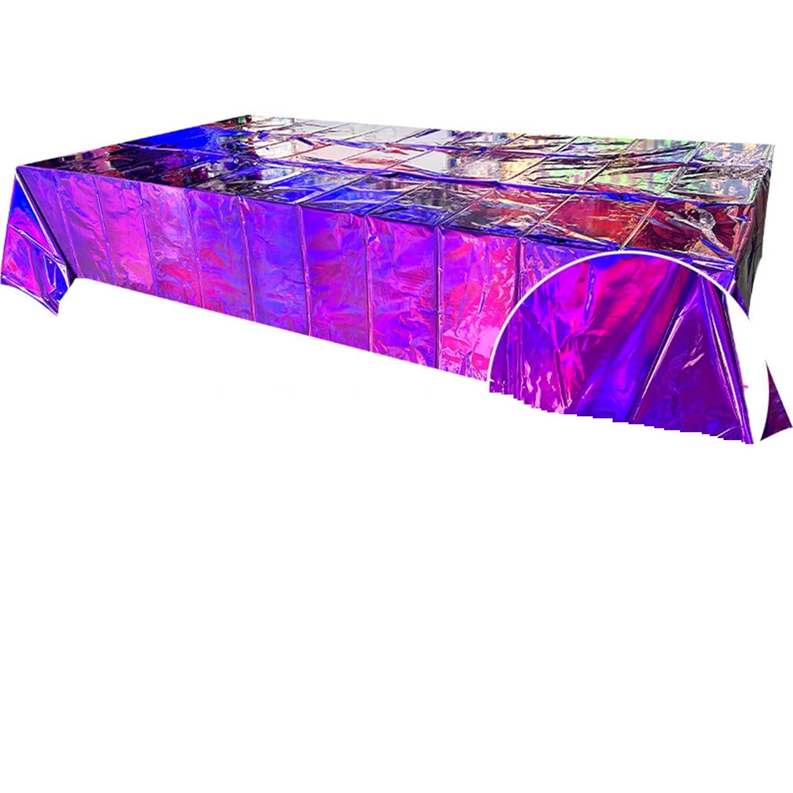 Disco Table Runner 1pcs Plastic Iridescent Foil Table Cover Rectangle Tablecloth Dining Cloth For Wedding(6)