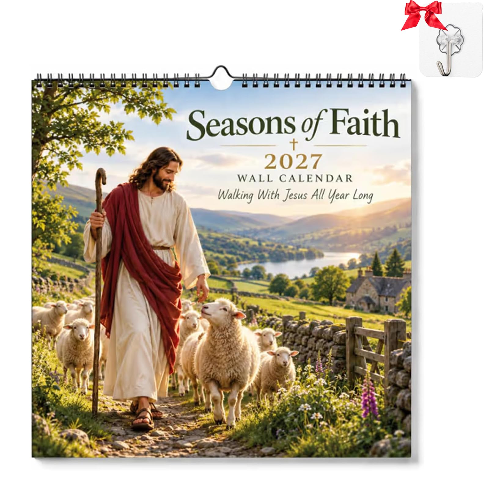 2027 Seasons of Faith Wall Calendar, 12‑Month Christian Calendar (1PC)