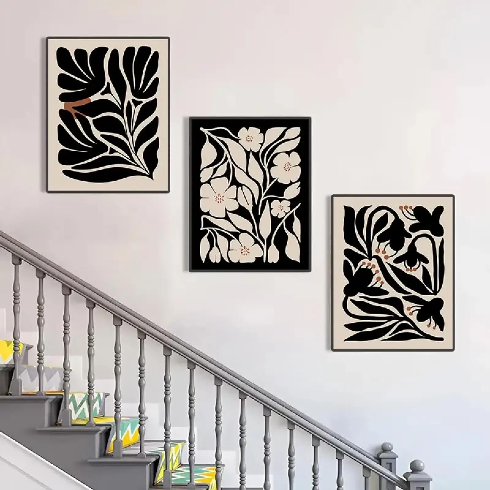 Poster fleurs abstraites noires tableau déco murale moderne grand format 60x90 pour séjour - 8