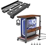 Adjustable Mobile CPU Stand and Height Adjustable Computer Tower Stand with Charge Station and USB Charging Port