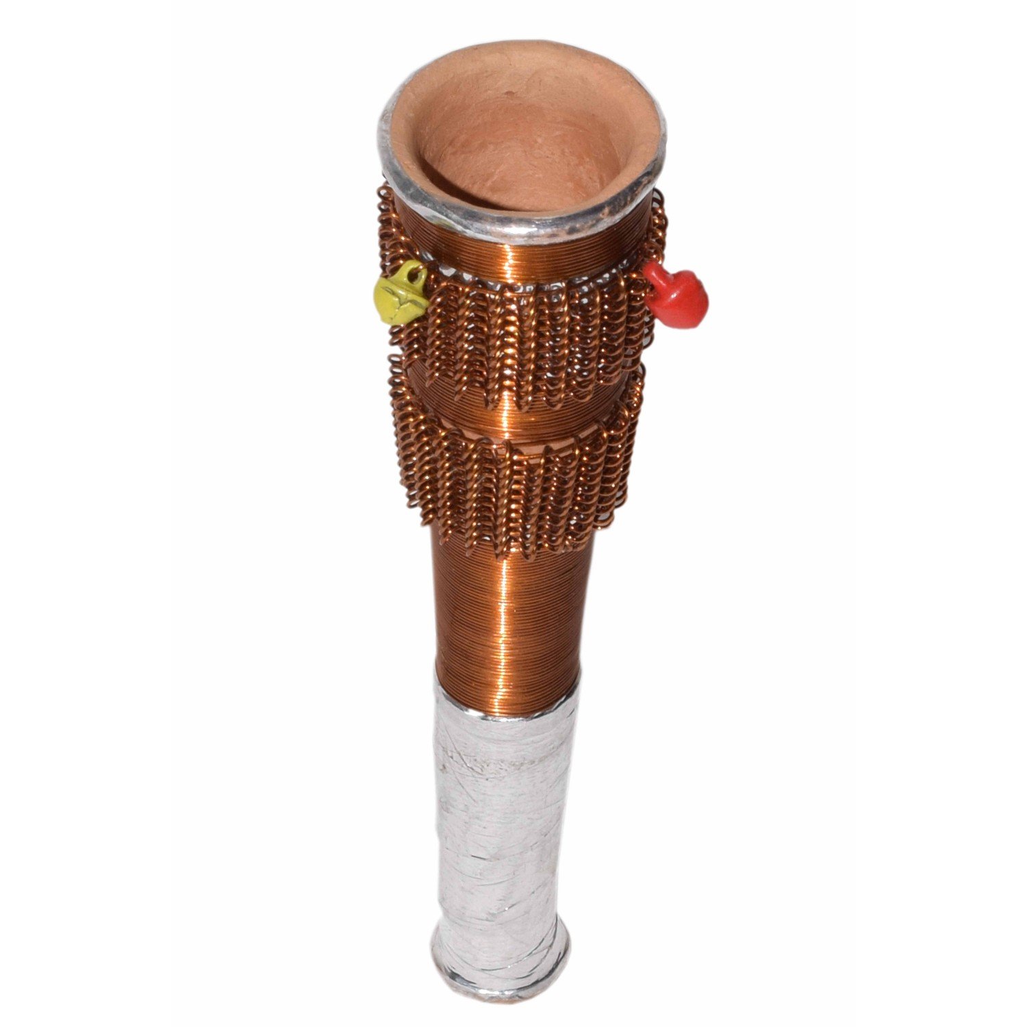 B S Natural Clay with Copper Wire Strong Built Smoking Pipe (Brown, 130cm)