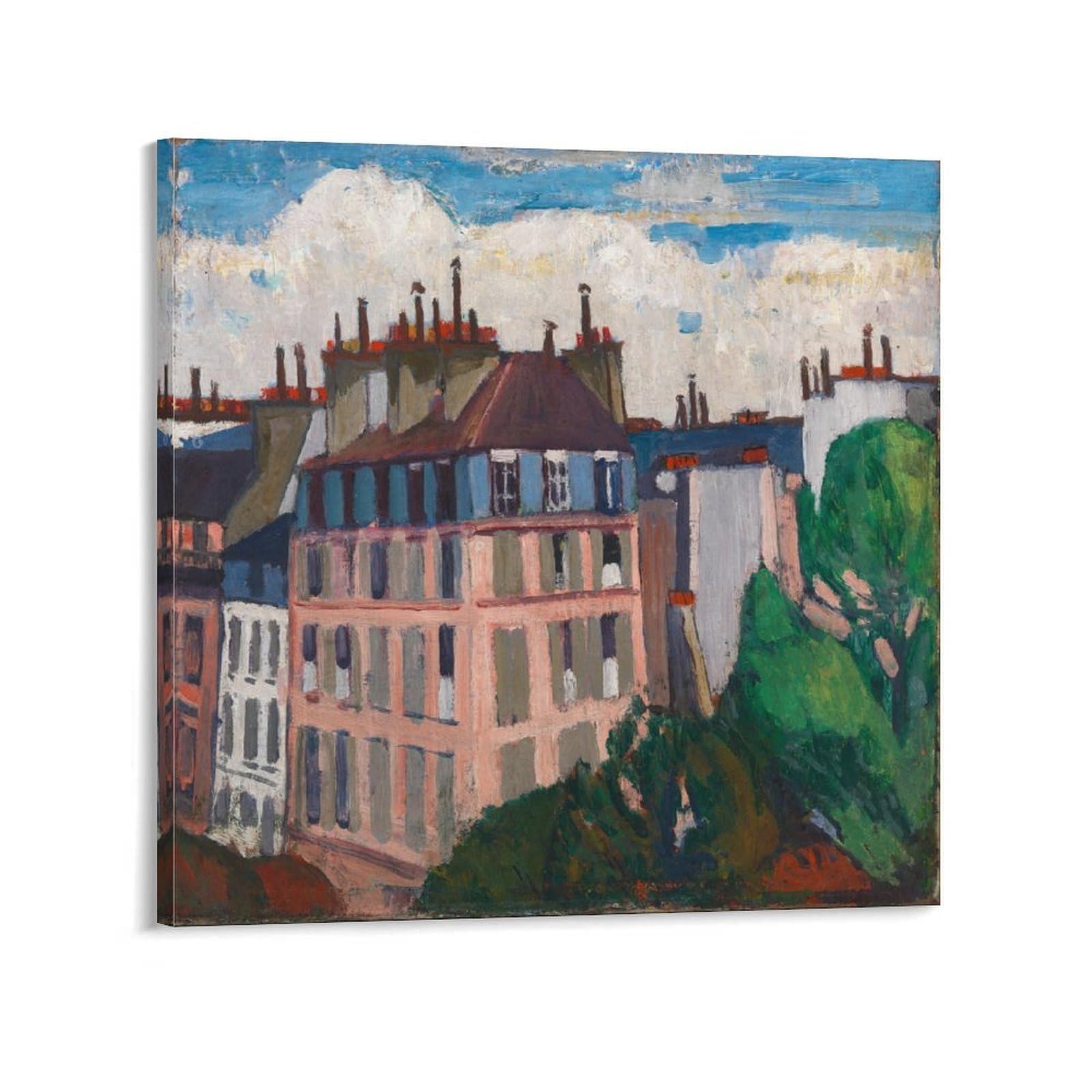 KLAGCBDF Henry Lyman Sayen Rooftops Posters Wall Art Painting Canvas Prints Decor Poster Artworks 20x20inch(50x50cm)