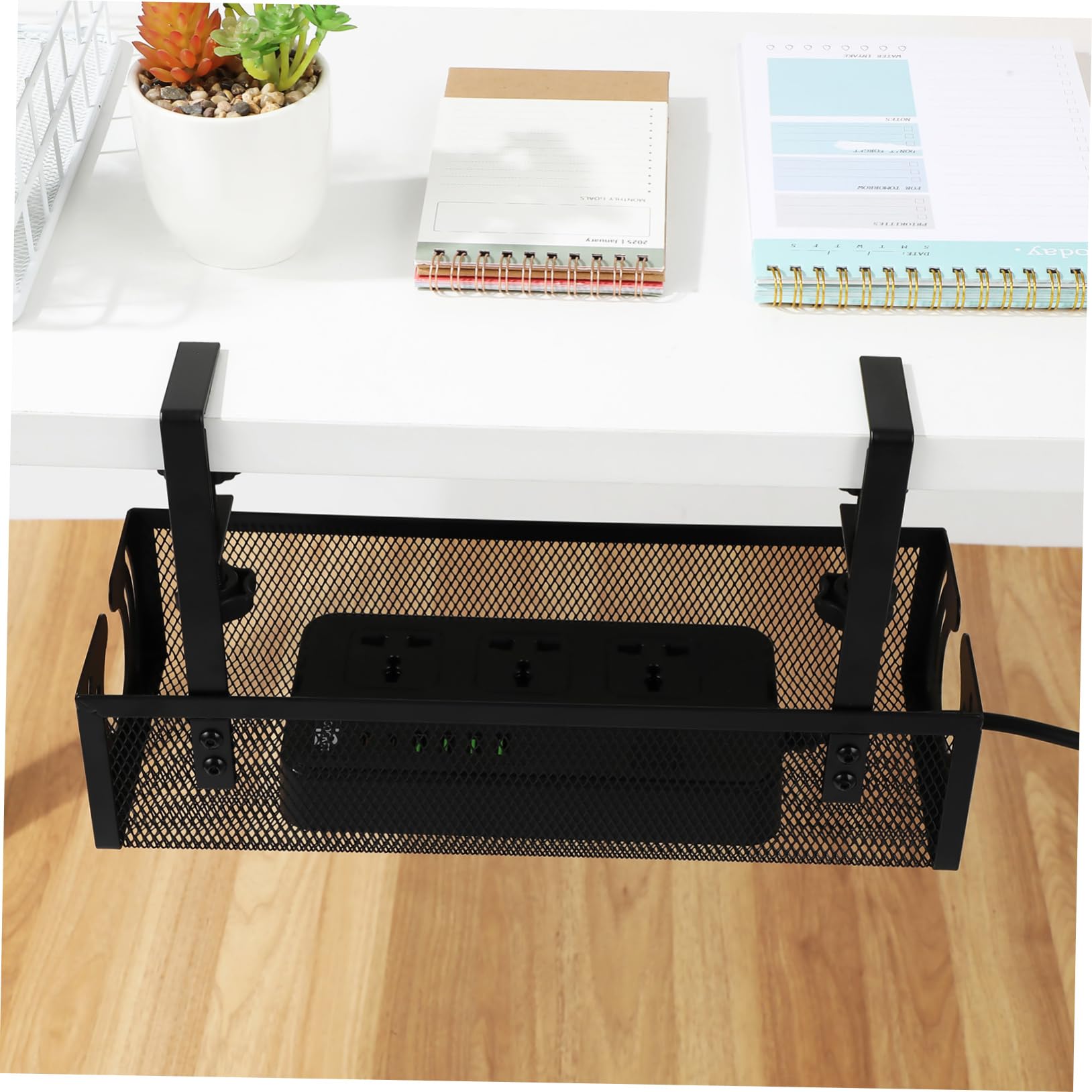 Organizzatore Cavi da Scrivania in Ferro Morsetto Regolabile per Gestione Cavi Tavolo senza Foratura Organizer per Power Cord