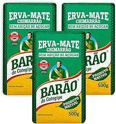 Barão de Cotegipe, Kit 3 Erva Mate Nativa Sabor Fresco 500g cada Vácuo Barão