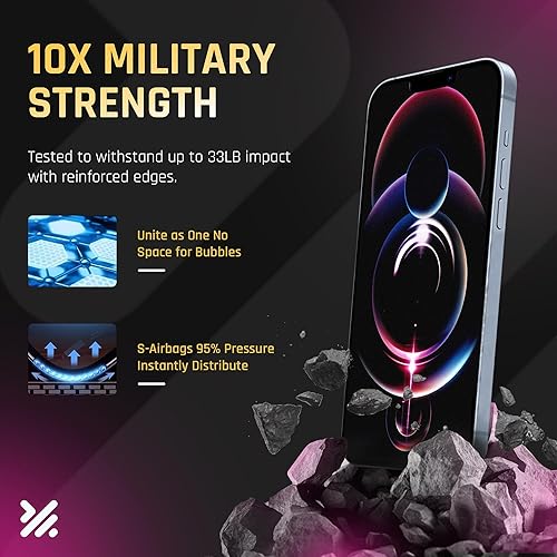 Miniatura 7 de + Paquete de 3+3 para iPhone 14 Pro Protector de pantallacámara de 6.1 pulgadas de vidrio templado compatible con fundas Anti arañazoshuellas