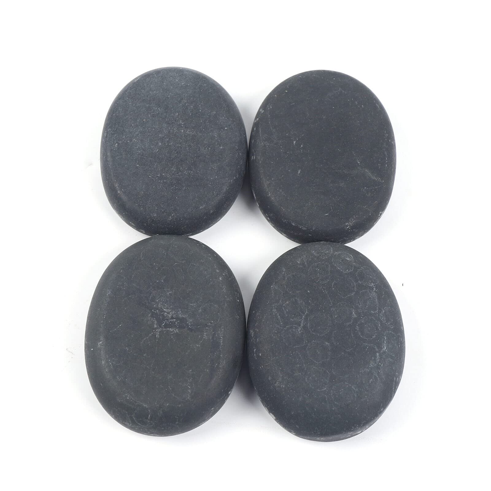 Juego de 20 rocas de masaje, piedras de masaje, piedras de basalto, para masaje de masaje, piedras de basalto, en caja de calefacción, aceite de hierbas, set de masaje