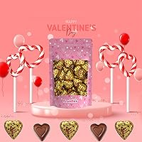 Vista 7 de Fruidles Corazones cremosos de chocolate con mantequilla de maní con leche de San Valentín, golosinas navideñas, láminas envueltas individualmente