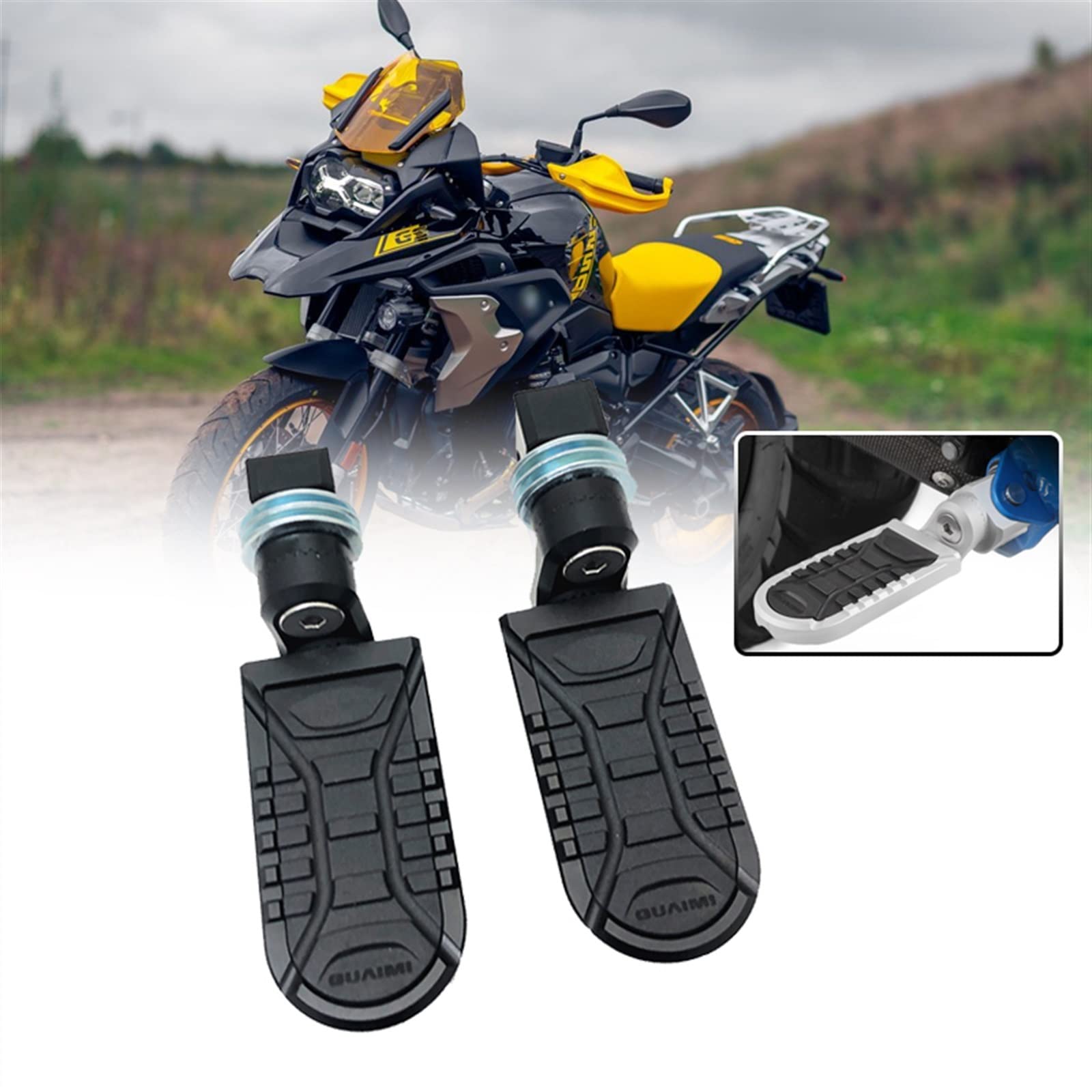 per BMW R1250GS R 1250 GS LC ADV Adventure GSA Anteriore E Posteriore Poggiapiedi Regolabile Pedane Girevole Pedane Poggia Pedane (Color : Rear-Adjustable-B)