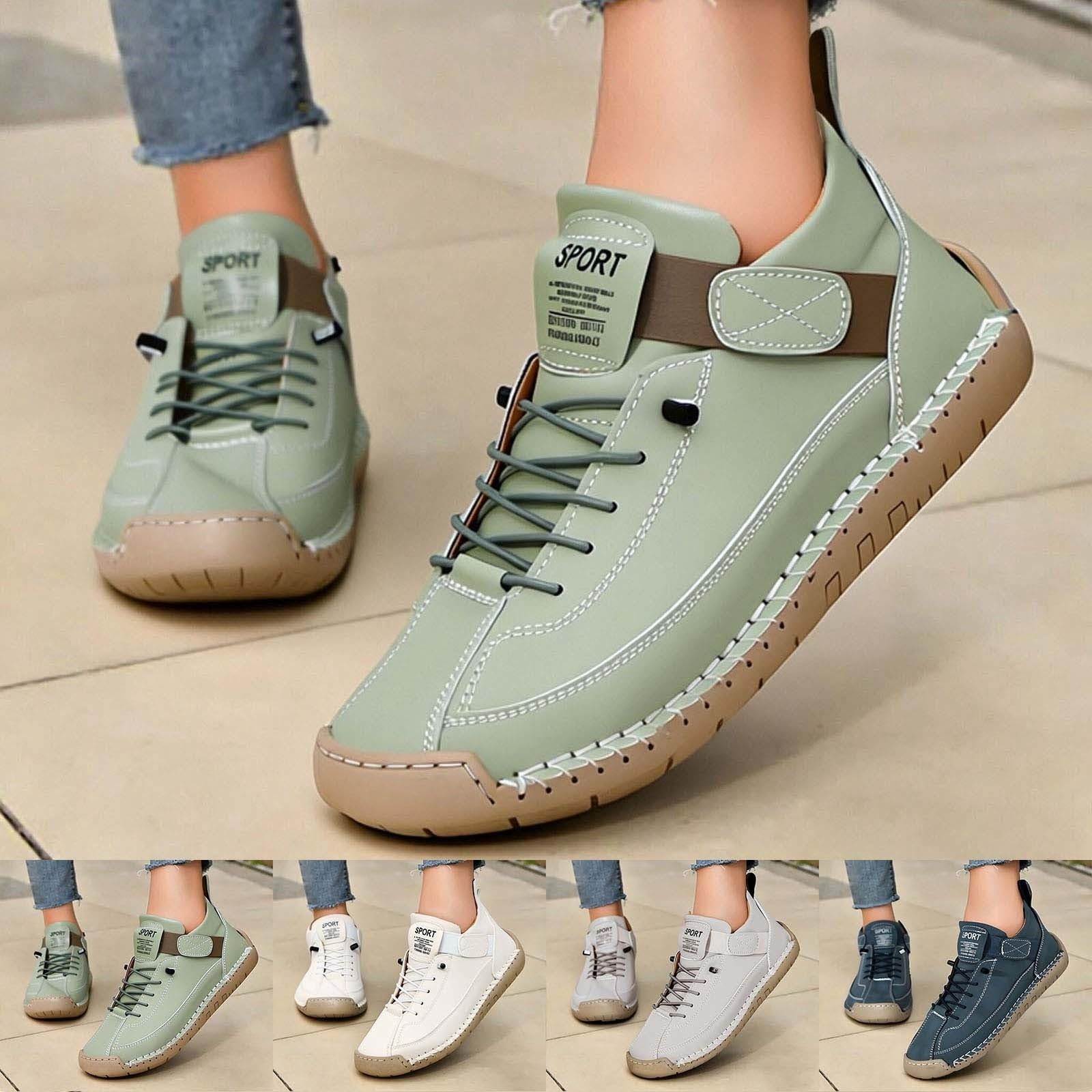 Scarpe da Ginnastica Donna Uomo Ortopediche in Pelle Comode Fondo Morbido Arch Support Scarpe da Camminare Fatte A Mano Plantar Fasciitis Traspirante, Slip On Ortotico per Quotidiano Casual Outdoor