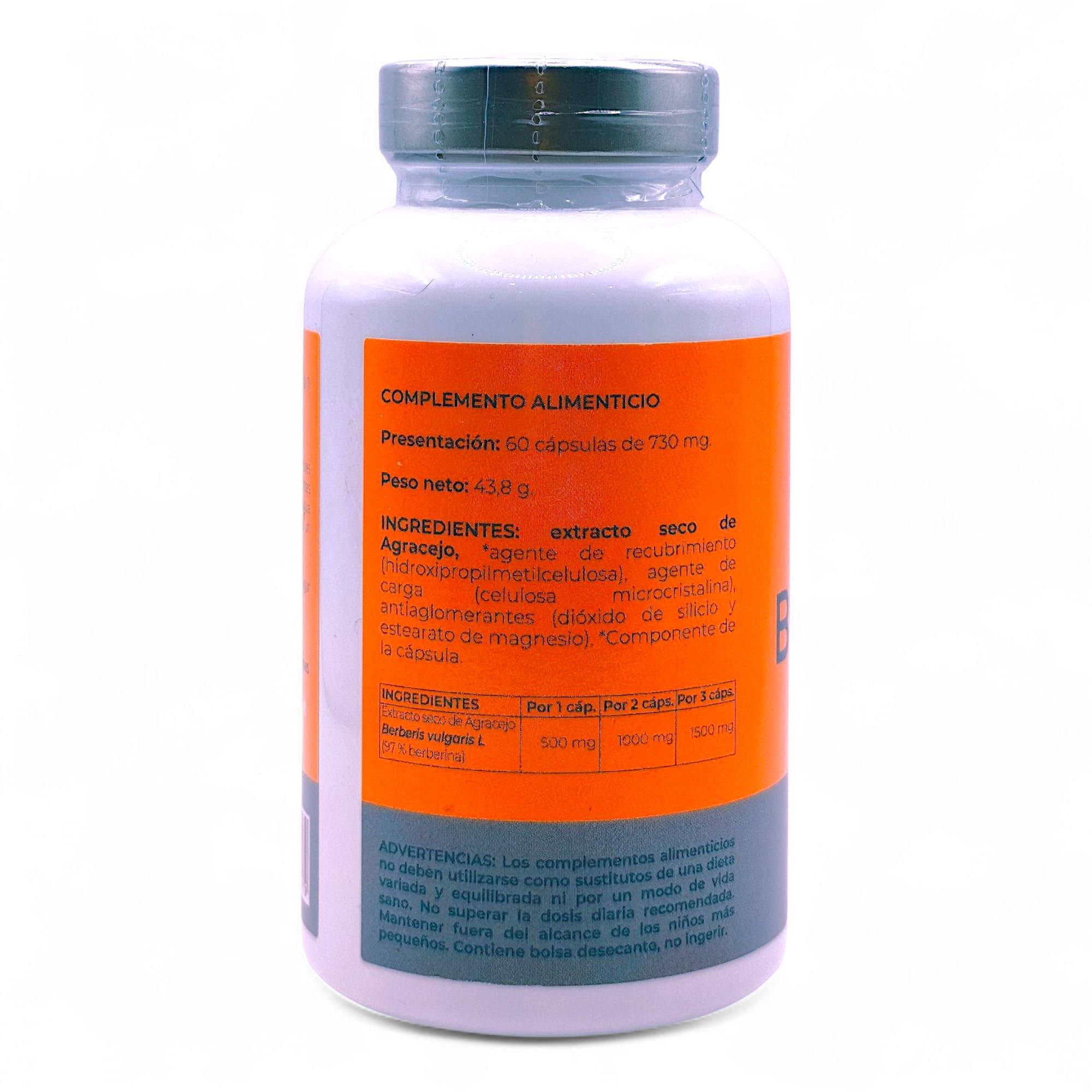 Nutilab Berberina 500mg 60 Cápsulas - Extracto Puro de Agracejo (97% Berberina HCl) - Control de Glucosa, Colesterol y Triglicéridos - Apoyo Metabólico y Salud Intestinal