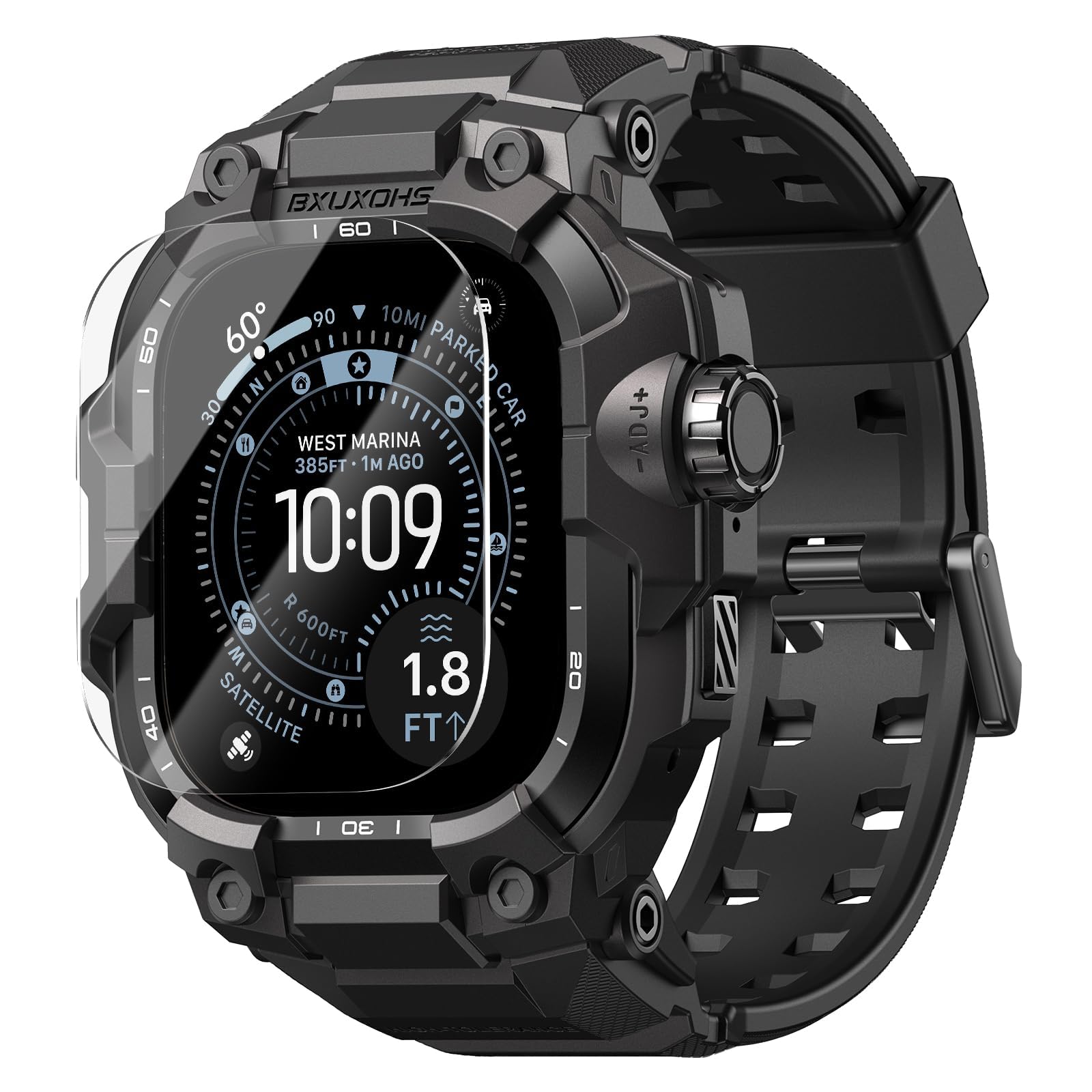 Photo 1 of BXUXOHS Rugged Case and Band for Apple Watch Ultra 49mm - Black