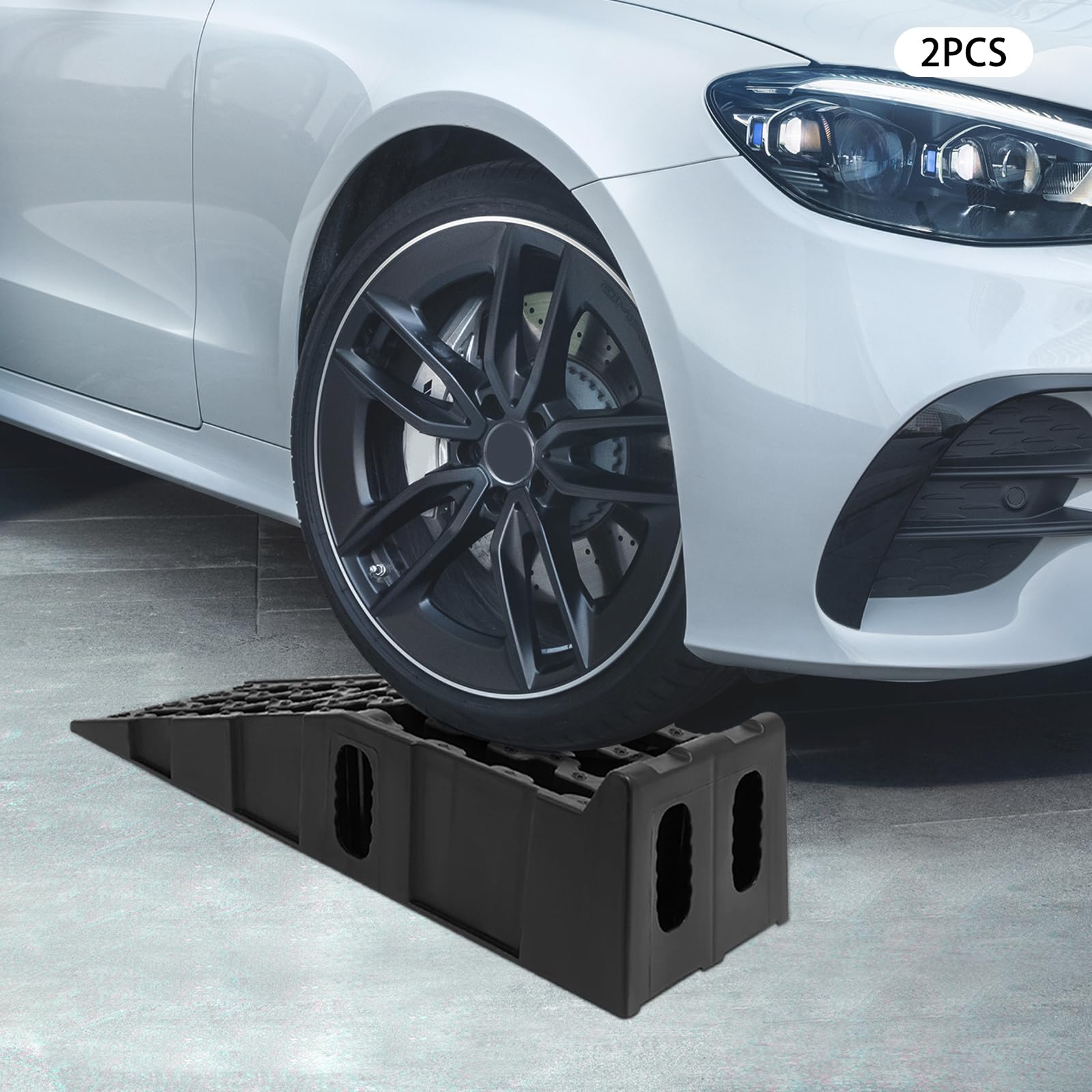 Rampe per auto, set di 2 rampe di riparazione per veicoli (5 t)